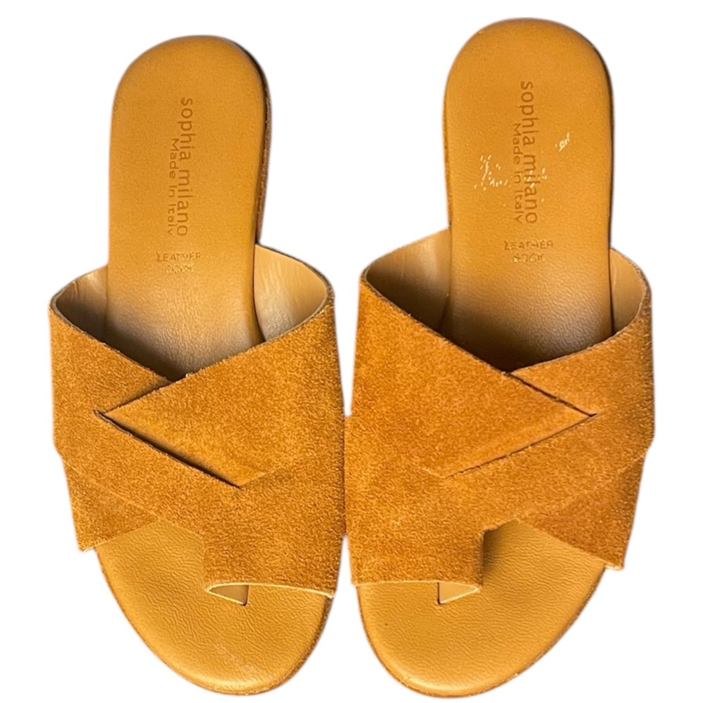 Sophia Milano Suede Wedge Sandals Size 6.5